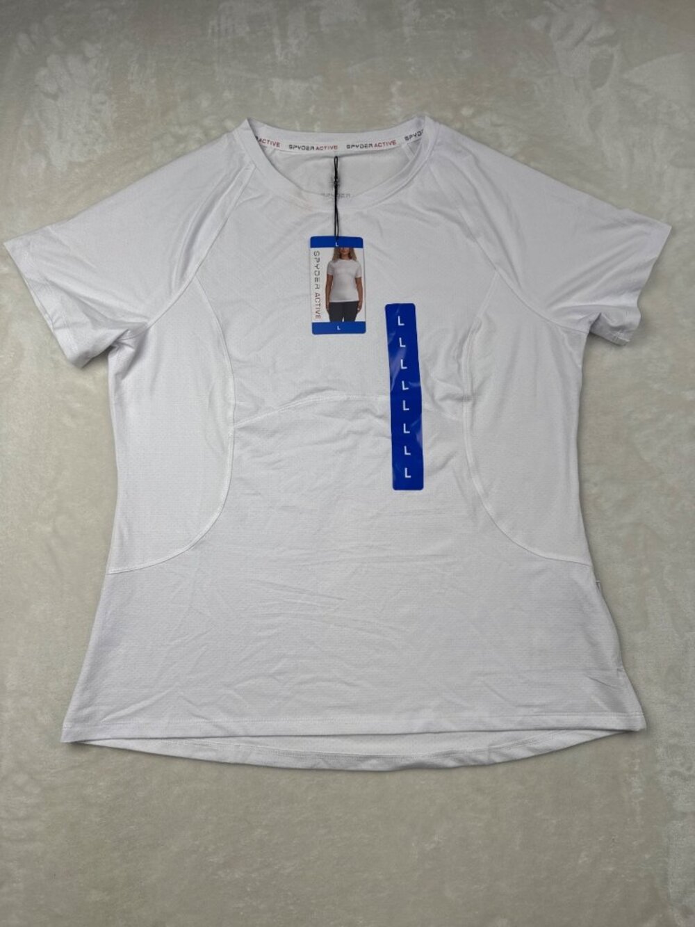 Spyder Active Womens White Short-Sleeve Performance T-Shirt With Zipper Pocket
